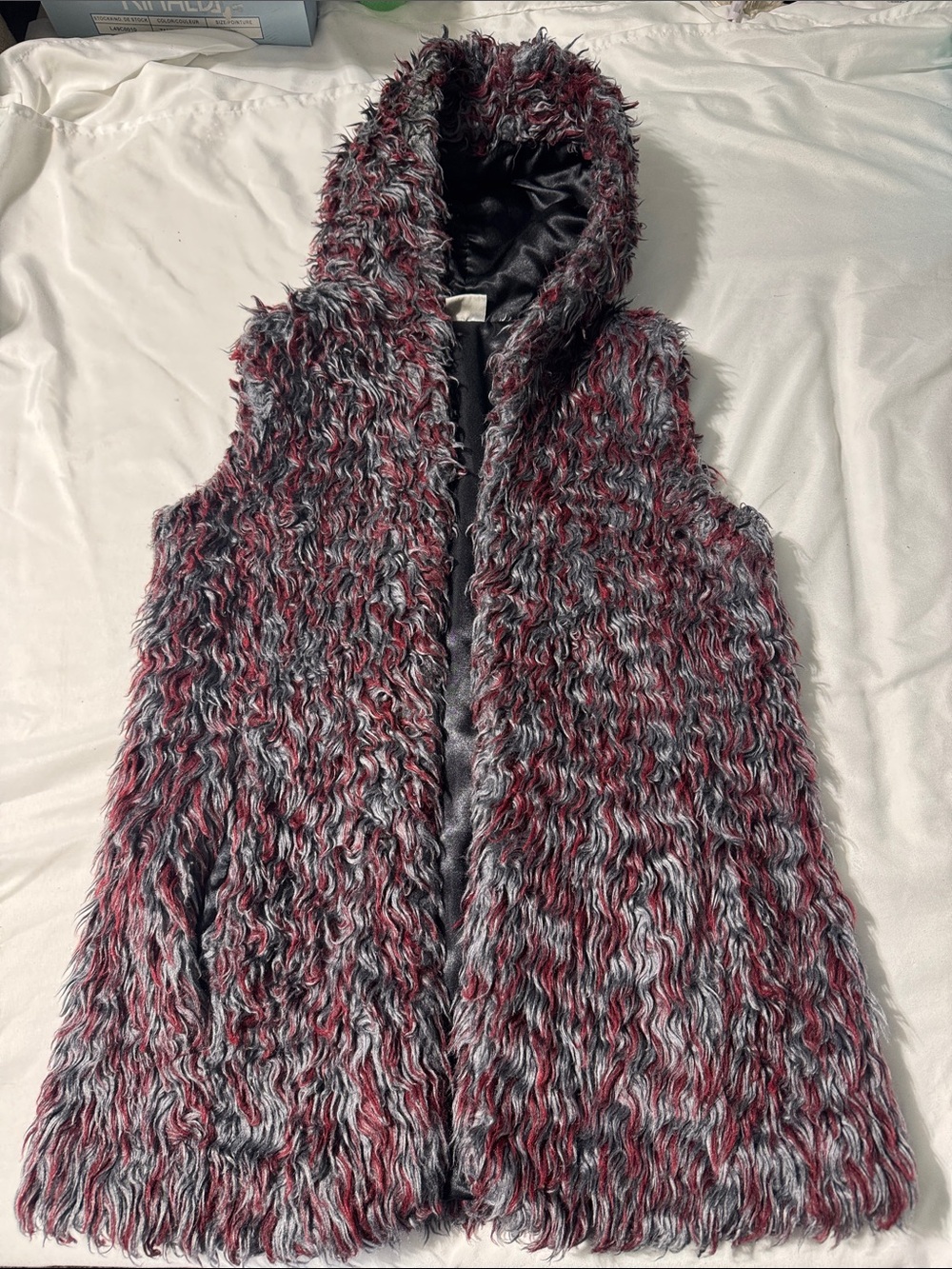 Vintage Groggy Shaggy Hooded Vest Boho Western Hippie Y2K Grunge Festival